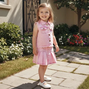 Adorable Infant Girl Blue Denim - 2 Piece Set