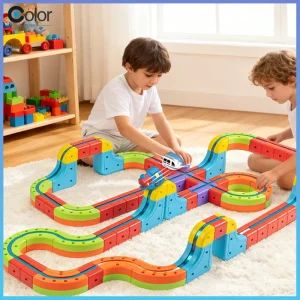 Magnetic Cube Track Train Set