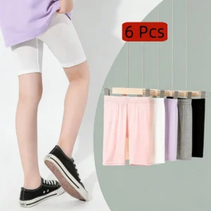 6 Pcs Girls Safety Shorts-cotton