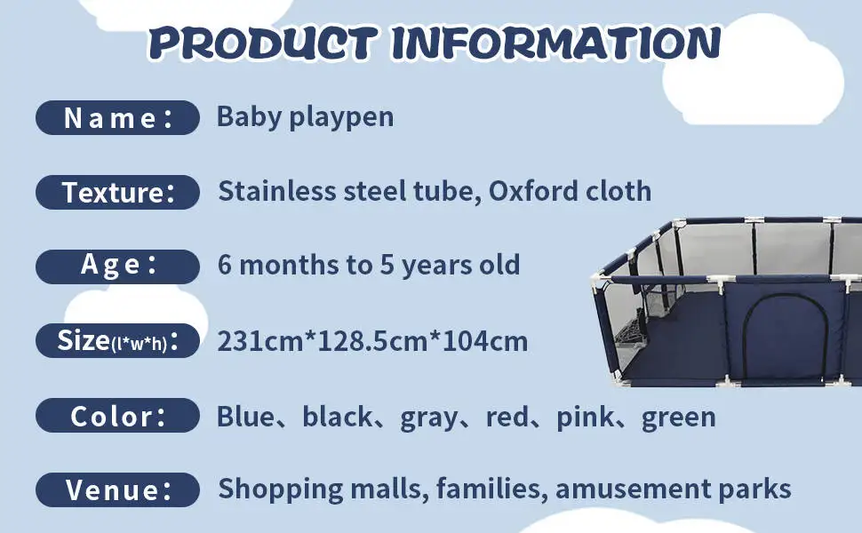 Playpen Safety Fence Playground for Children - Image 31